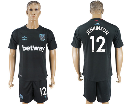 2017 18 West Ham United 12 JENKINSON Away Soccer Jersey