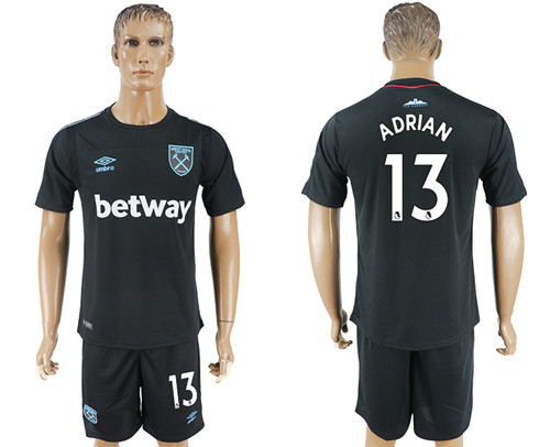 2017 18 West Ham United 13 ADRIAN Away Soccer Jersey