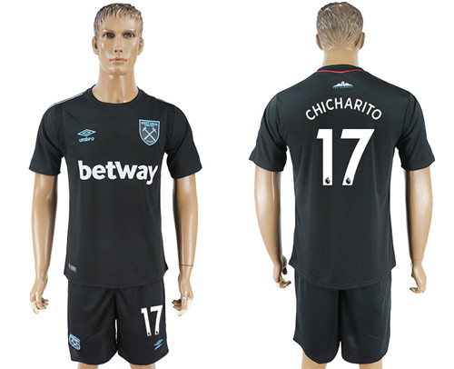 2017 18 West Ham United 17 CHICHARITO Away Soccer Jersey