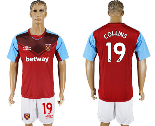 2017 18 West Ham United 19 COLLINS Home Soccer Jersey