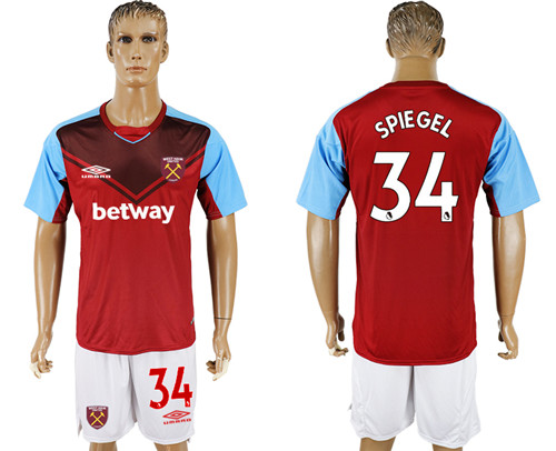 2017 18 West Ham United 34 SPIEGEL Home Soccer Jersey