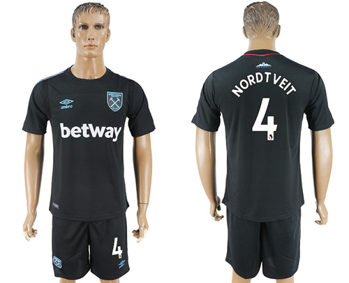 2017 18 West Ham United 4 NORDT VEIT Away Soccer Jersey