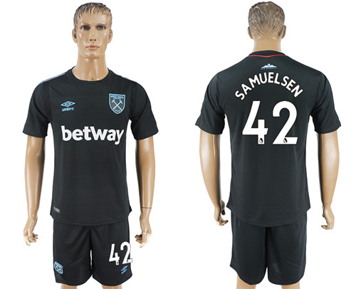 2017 18 West Ham United 42 SAMUELSEN Away Soccer Jersey