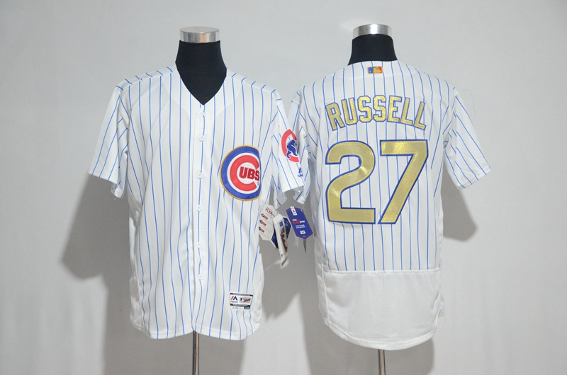 2017 Gold Program Jersey Chicago Cubs 27 Addison Russell Flex Base Jerseys