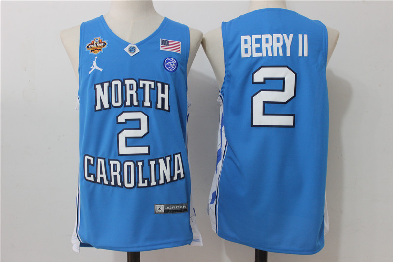 2017 NCAA Champions Patch North Carolina 2 Joel Berry II Blue Basketball Stitched NCAA Champions Jersey