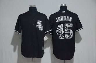 2017 New Chicago White Sox Mens Jerseys 45 Michael Jordan Black Printing Baseball Jersey