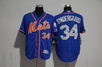 2017 Spring Training New York Mets Mens Jerseys 34 Noah Syndergaard Flexbase Collection Baseball Jersey