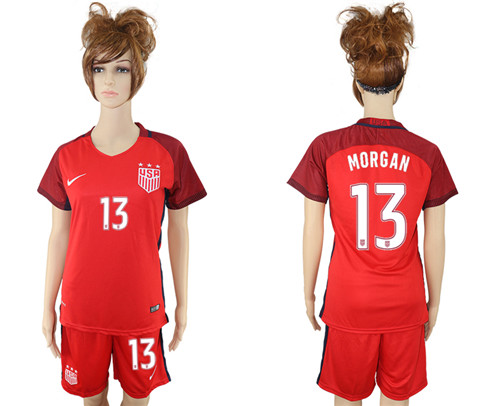 2017 USA 13 MORGAN Women Away Soccer Jersey