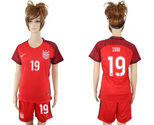 2017 USA 19 ZUSI Women Away Soccer Jersey