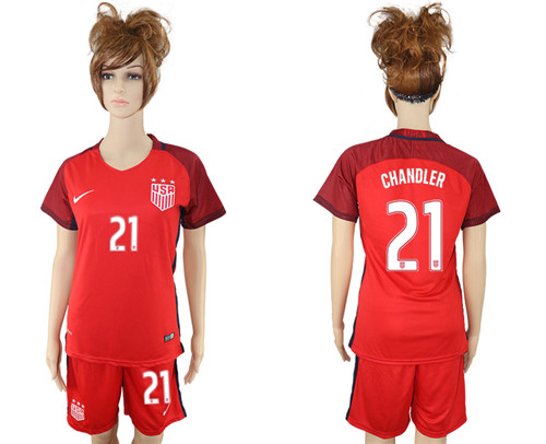 2017 USA 21 CHANDLER Women Away Soccer Jersey