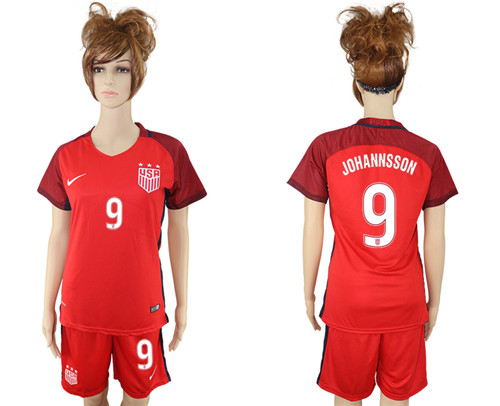 2017 USA 9 JOHANNSSON Women Away Soccer Jersey