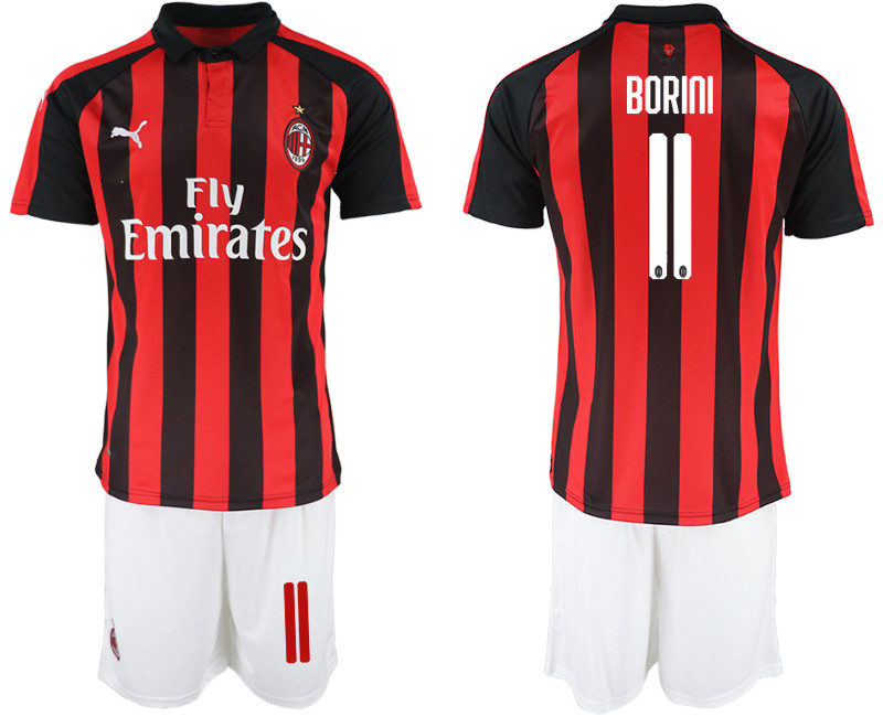 2018 19 AC Milan 11 BORINI Home Soccer Jersey