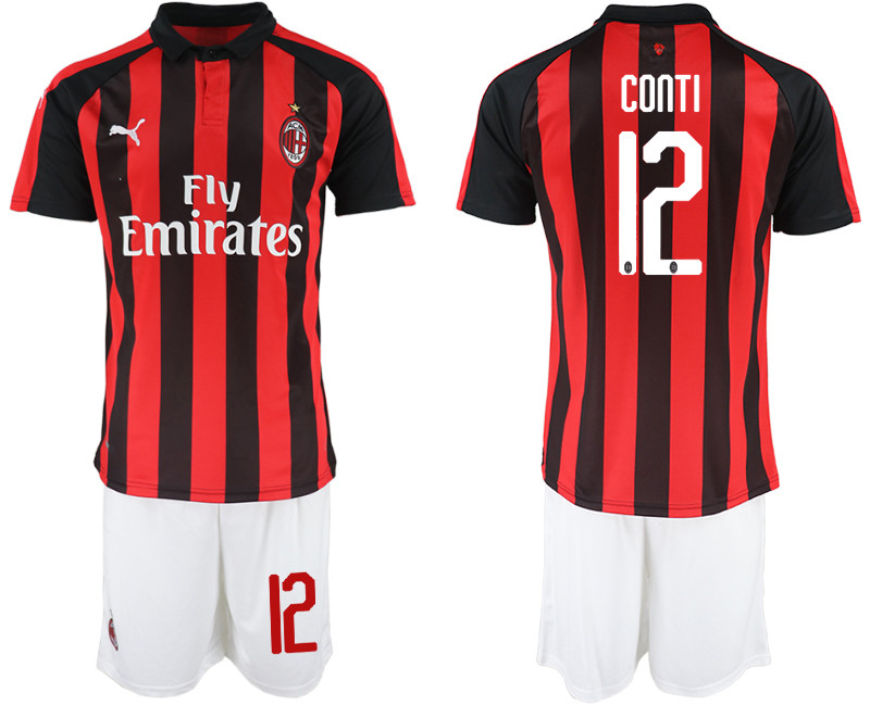 2018 19 AC Milan 12 CONTI Home Soccer Jersey