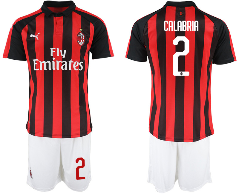 2018 19 AC Milan 2 CALABRIA Home Soccer Jersey