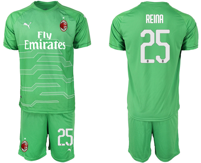 2018 19 AC Milan 25 REINA Green Goalkeeper Soccer Jersey