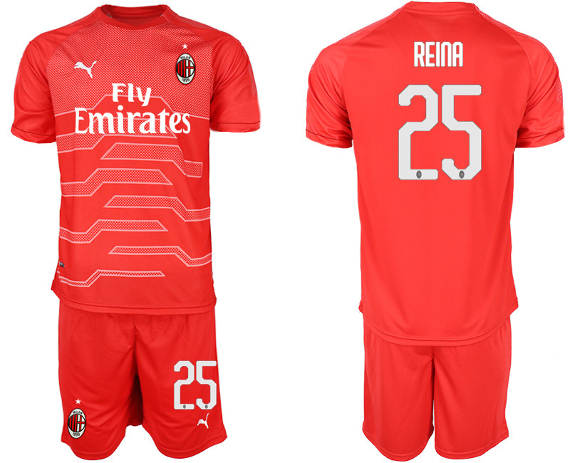 2018 19 AC Milan 25 REINA Red Goalkeeper Soccer Jersey