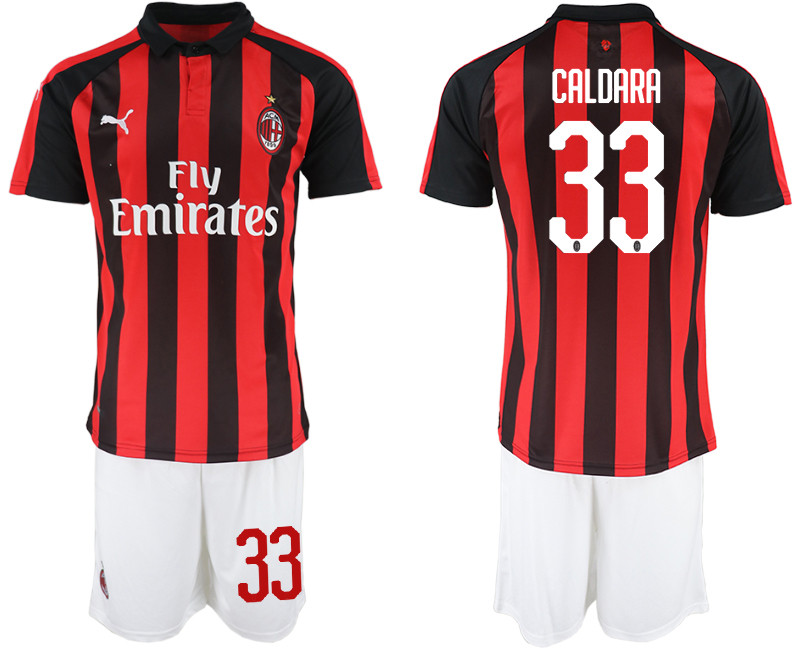 2018 19 AC Milan 33 CALDARA Home Soccer Jersey
