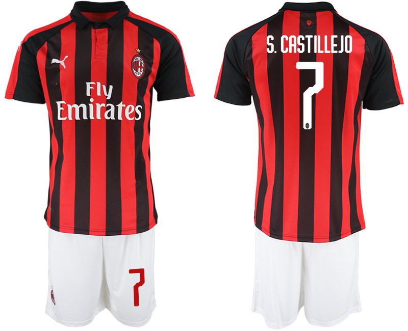 2018 19 AC Milan 7 S. CASTILLEJO Home Soccer Jersey