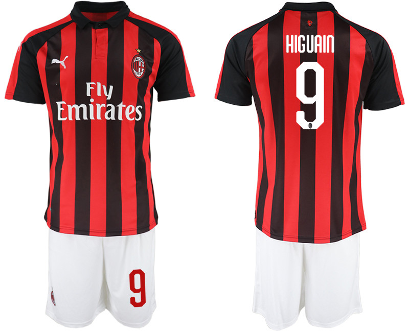 2018 19 AC Milan 9 HIGUAIN Home Soccer Jersey