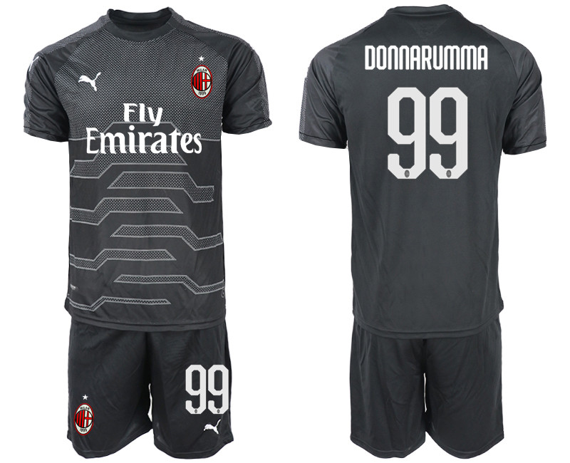 2018 19 AC Milan 99 DONNARUMMA Black Goalkeeper Soccer Jersey