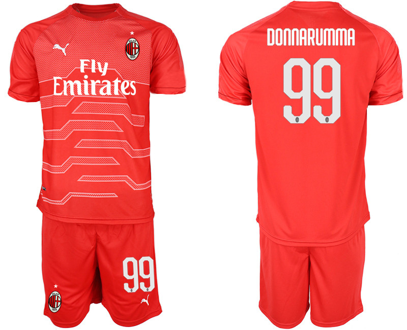 2018 19 AC Milan 99 DONNARUMMA Red Goalkeeper Soccer Jersey