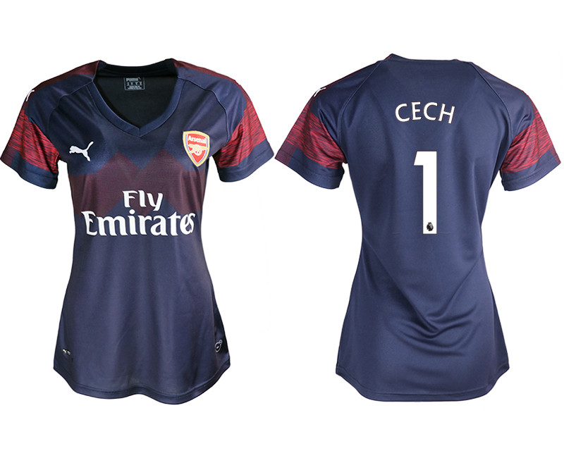 2018 19 Arsenal 1 CECH Away Women Soccer Jersey