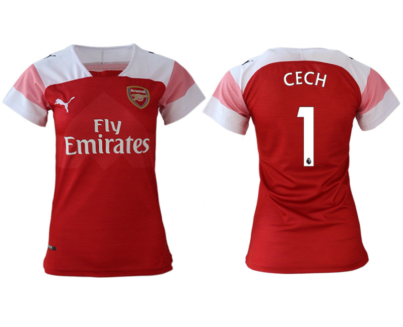 2018 19 Arsenal 1 CECH Home Women Soccer Jersey