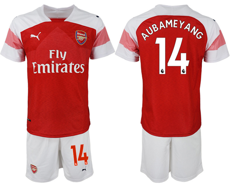 2018 19 Arsenal 14 AUBAMEYANG Home Soccer Jersey