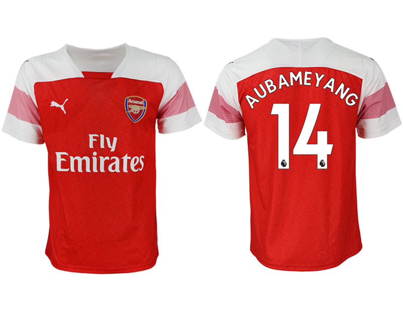 2018 19 Arsenal 14 AUBAMEYANG Home Thailand Soccer Jersey