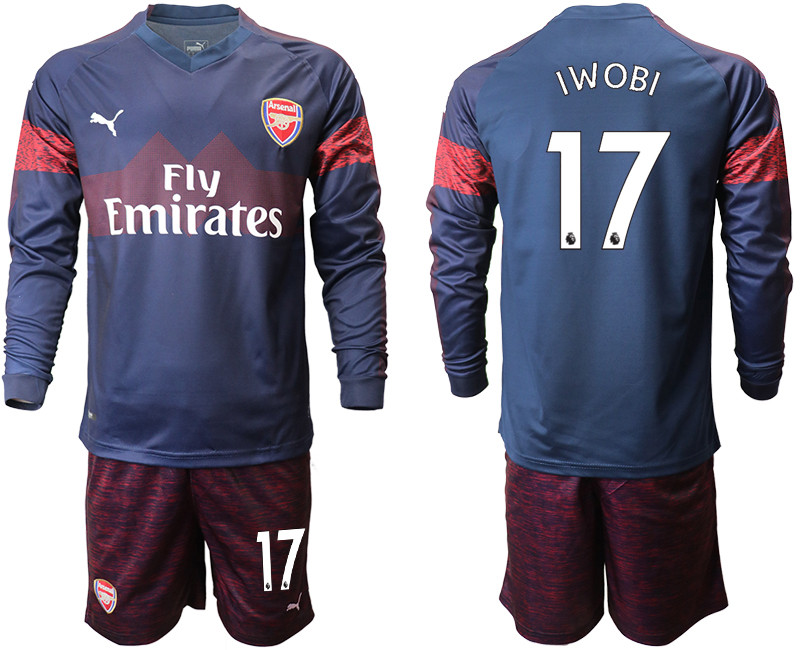 2018 19 Arsenal 17 IWOBI Away Long Sleeve Soccer Jersey