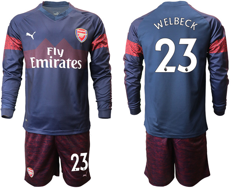 2018 19 Arsenal 23 WELBECK Away Long Sleeve Soccer Jersey