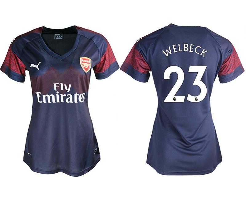 2018 19 Arsenal 23 WELBECK Away Women Soccer Jersey