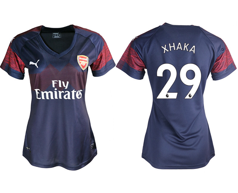 2018 19 Arsenal 29 XHAKA Away Women Soccer Jersey