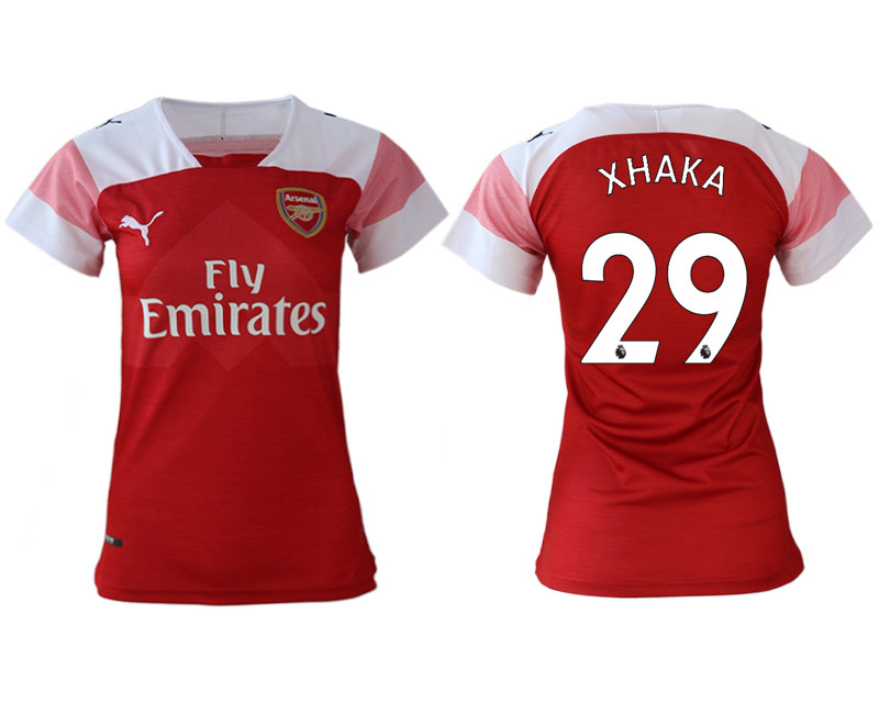 2018 19 Arsenal 29 XHAKA Home Women Soccer Jersey
