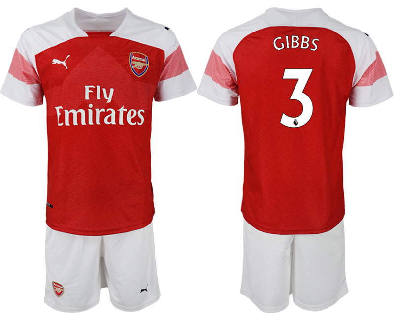 2018 19 Arsenal 3 GIBBS Home Soccer Jersey