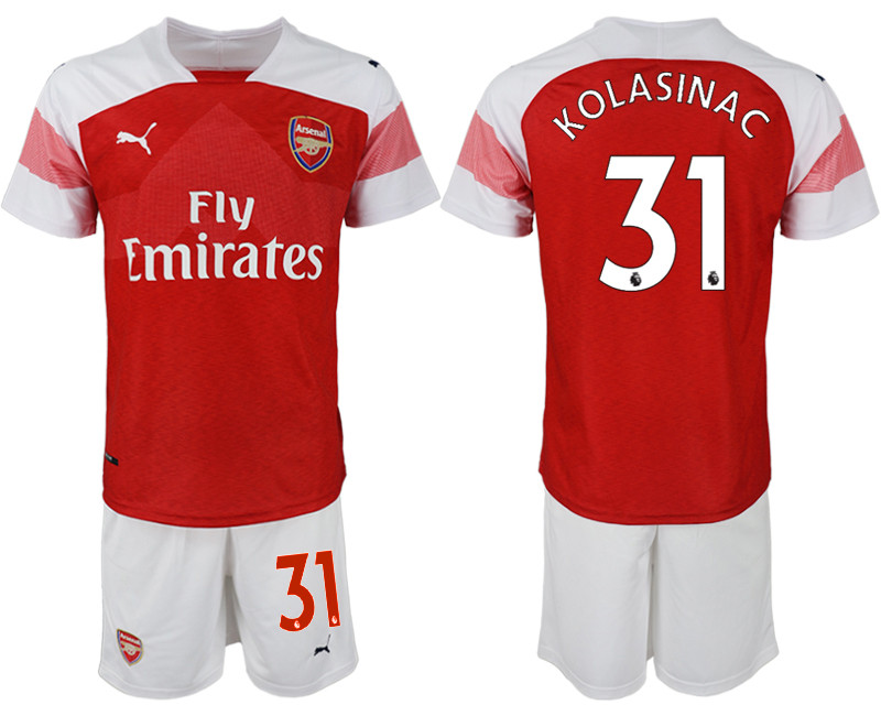 2018 19 Arsenal 31 KOLASINAC Home Soccer Jersey