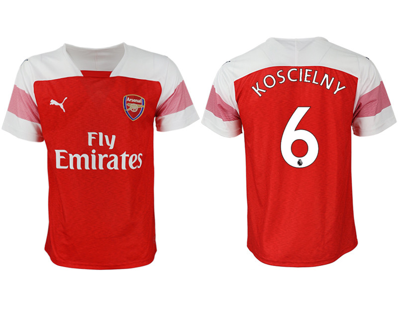 2018 19 Arsenal 6 KOSCIELNY Home Thailand Soccer Jersey