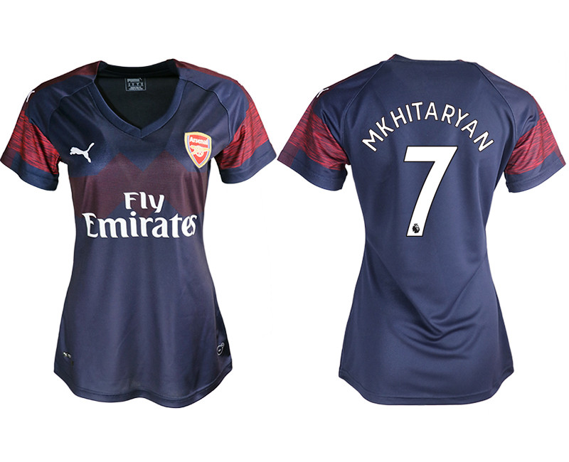 2018 19 Arsenal 7 MKHITARYAN Away Women Soccer Jersey