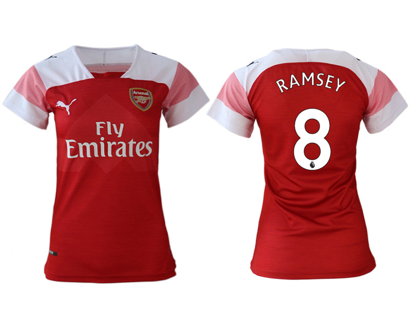 2018 19 Arsenal 8 RAMSEY Home Women Soccer Jersey