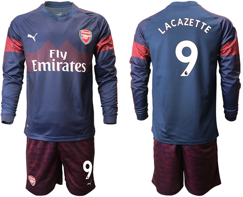 2018 19 Arsenal 9 LACAZETTE Away Long Sleeve Soccer Jersey