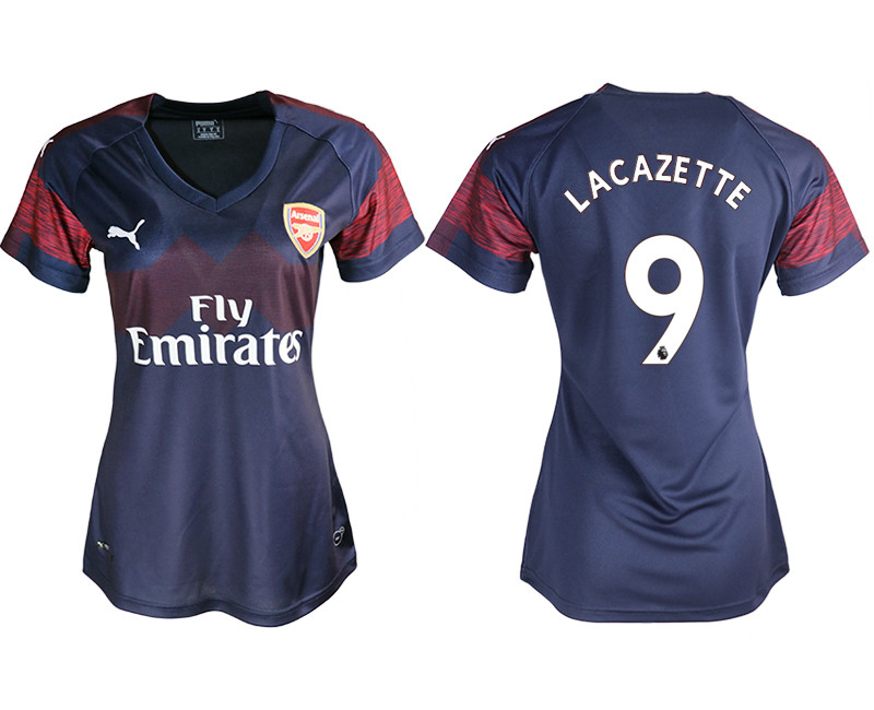 2018 19 Arsenal 9 LACAZETTE Away Women Soccer Jersey