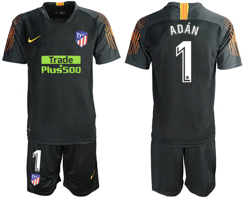 2018 19 Atletico Madrid 1 ADAN Black Goalkeeper Soccer Jersey