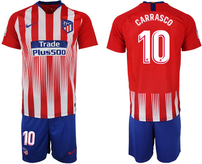 2018 19 Atletico Madrid 10 CARRASCO Home Soccer Jersey