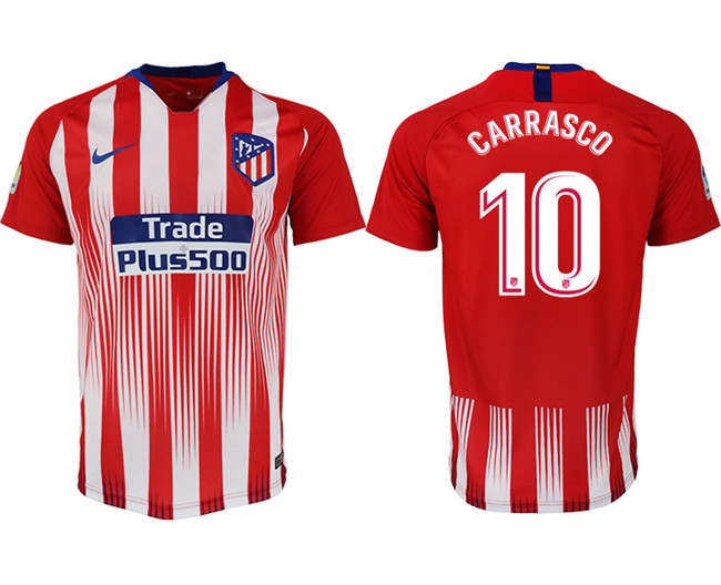 2018 19 Atletico Madrid 10 CARRASCO Home Thailand Soccer Jersey