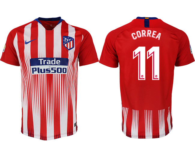 2018 19 Atletico Madrid 11 CORREA Home Thailand Soccer Jersey