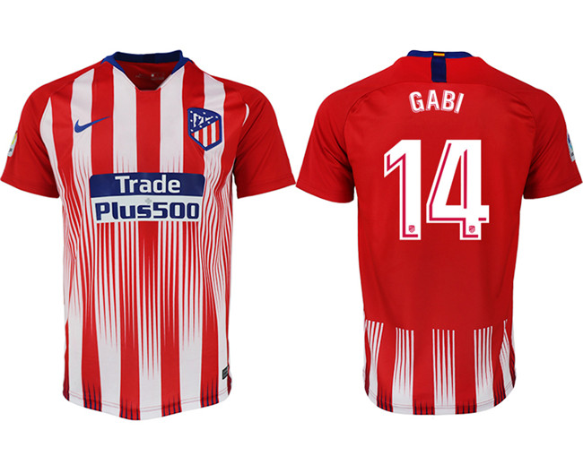 2018 19 Atletico Madrid 14 GABI Home Thailand Soccer Jersey