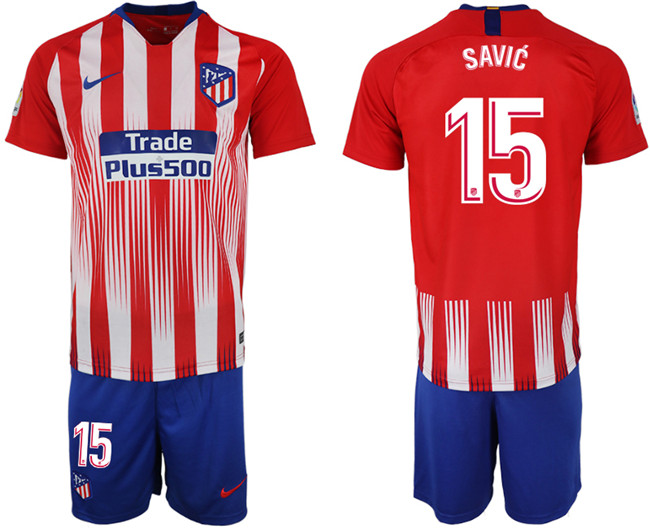 2018 19 Atletico Madrid 15 SAVIC Home Soccer Jersey