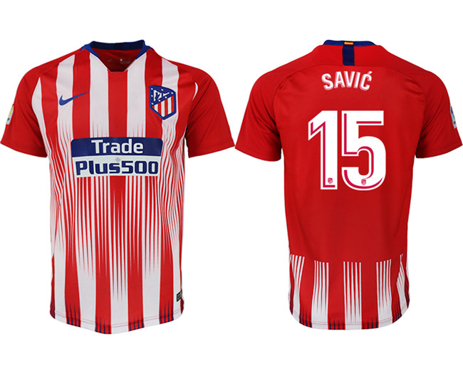 2018 19 Atletico Madrid 15 SAVIC Home Thailand Soccer Jersey