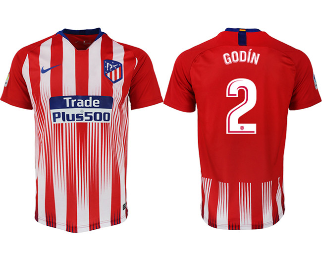 2018 19 Atletico Madrid 2 GODIN Home Thailand Soccer Jersey