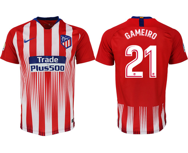 2018 19 Atletico Madrid 21 GAMEIRO Home Thailand Soccer Jersey
